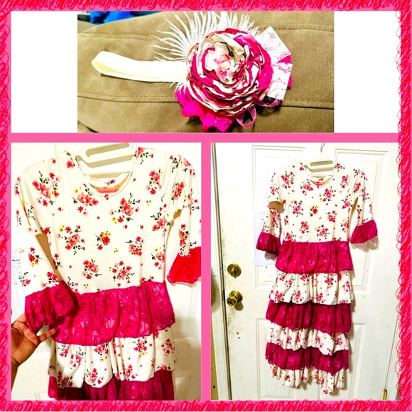 (Sold) Girls Ruffle Custom Dress - Picture 3 of 5